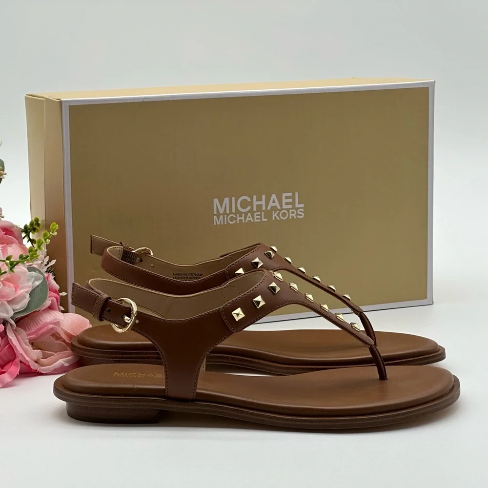 Michael Kors Studded T-Strap Sandals Size 7.5